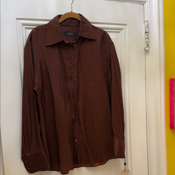 Gucci Rich Brown Dress Shirt for Men - Picture 4 of 5